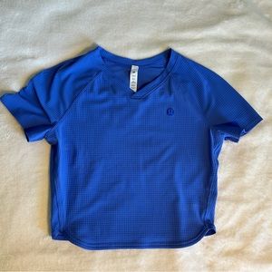 Lululemon Grid-texture cropped tennis short sleeve